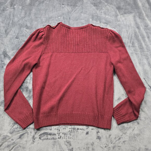 Vintage St John Neiman Marcus Sweater Skirt Womens Medium Red Knit 2 Piece 80s - Picture 4 of 16